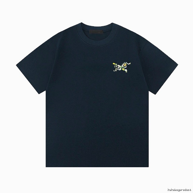 Arc'teryx Floral Embroidered Outdoor Style Navy T-Shirt