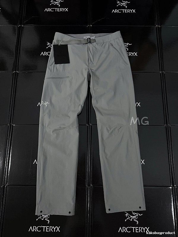 Arc'teryx Gray Technical Hiking Pants with structured outdoor cut and articulated knee seams