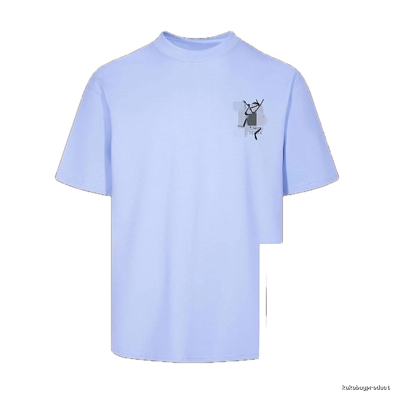 Arc'teryx Printed Trendy Style Light Blue Short-sleeved T-Shirt