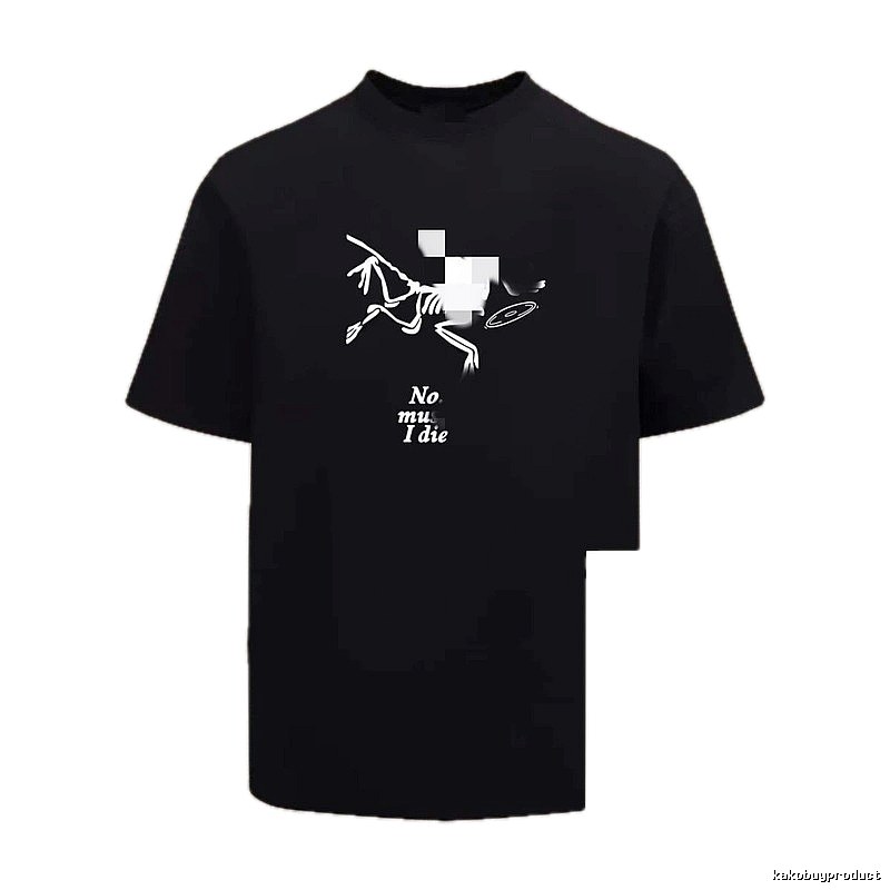 Arc'teryx Skull Print Street Style Black Short Sleeve T-Shirt