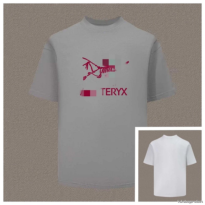 Arc'teryx Skull Print Trendy Cool Light Grey Short Sleeve T-Shirt