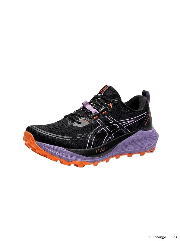 ASICS Trail Running Black and Purple Sports Shoes