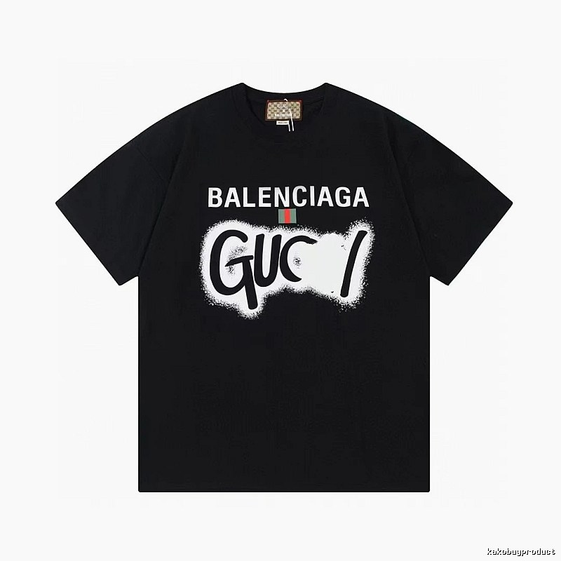 Balenciaga Co-branded Graffiti-style Black T-shirt