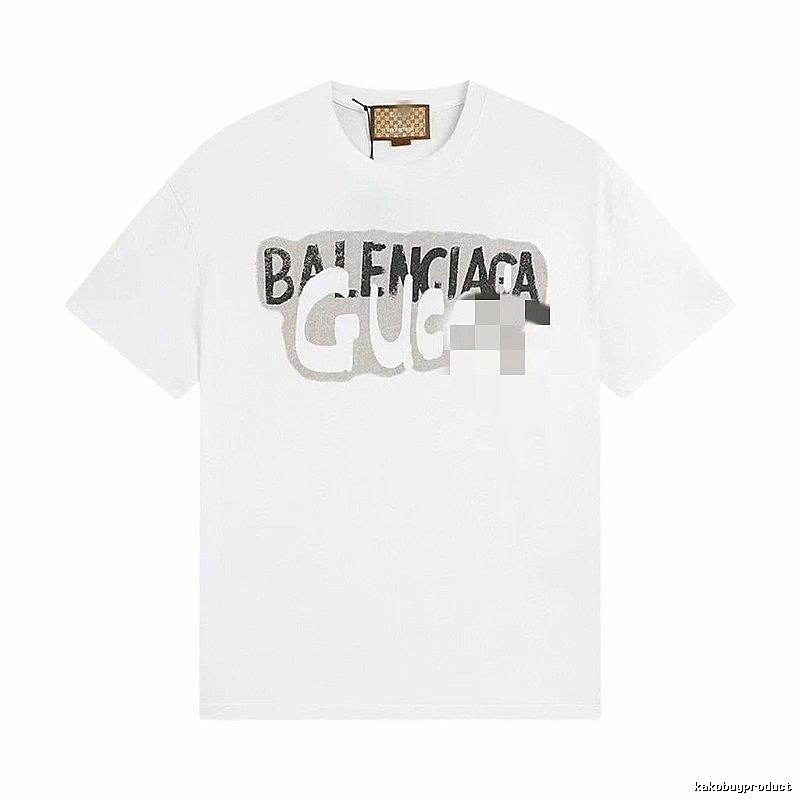Balenciaga Co-branded Graffiti-style White T-Shirt