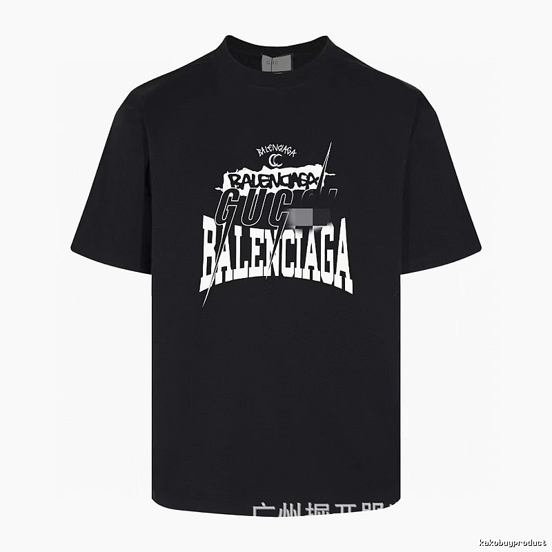 Balenciaga Co-branded Street Style Black Short-sleeve T-shirt