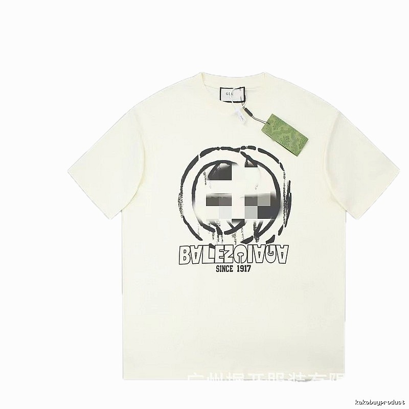 Balenciaga Graffiti Street Style Off-white Short-sleeve T-shirt