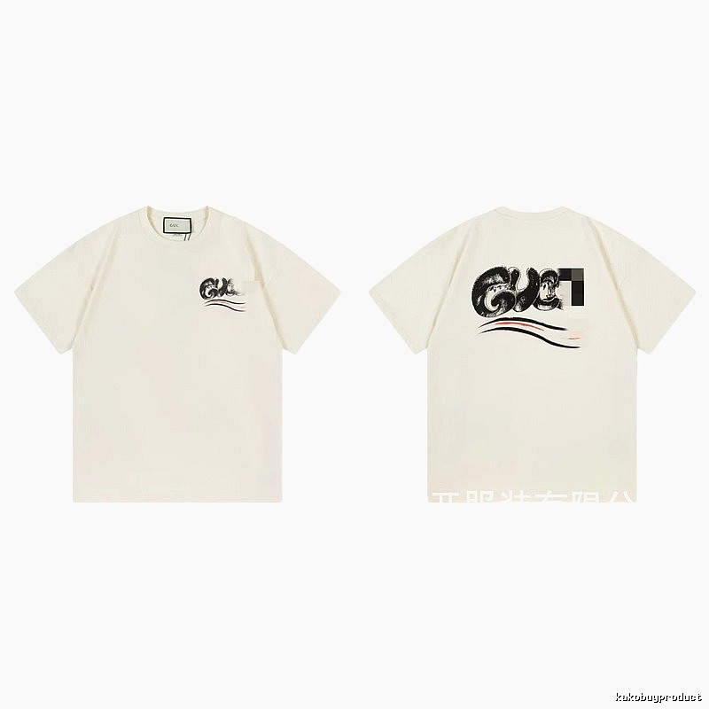 Balenciaga Graffiti Street Style Off-White Short-Sleeve T-Shirt