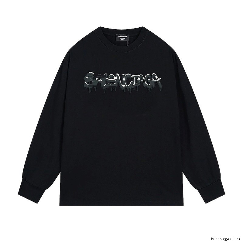 Balenciaga graffiti-style black long-sleeve