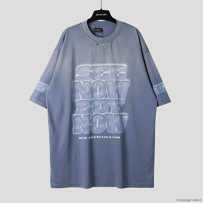 Balenciaga letter grey short-sleeve