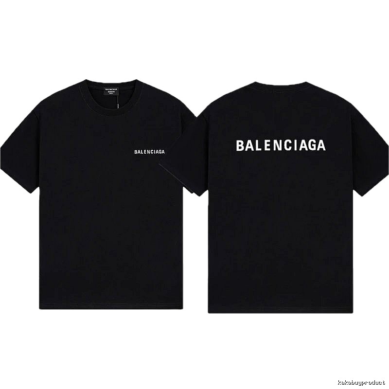 Balenciaga Letter Print Minimalist Style Black T-shirt