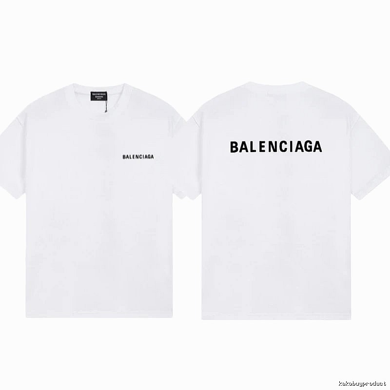 Balenciaga Letter Print Street Style White T-Shirt