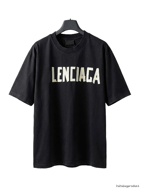 Balenciaga letter-style black T-shirt