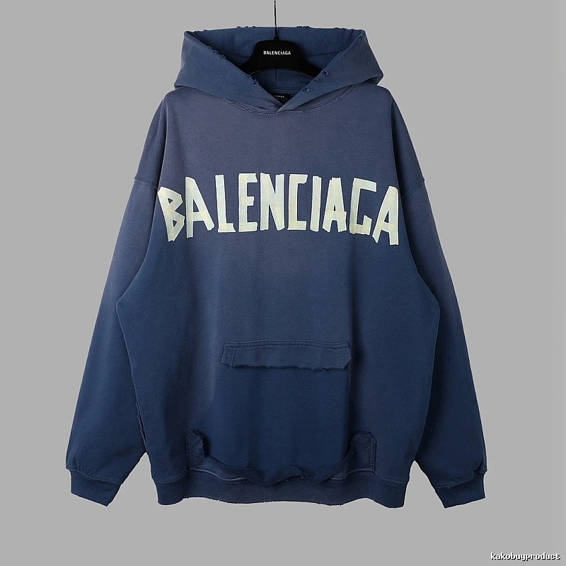 Balenciaga letter-style blue sweatshirt