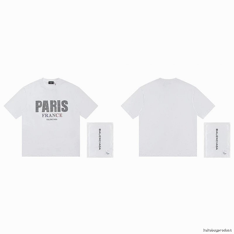 Balenciaga Paris Collection Minimalist Style White T-Shirt