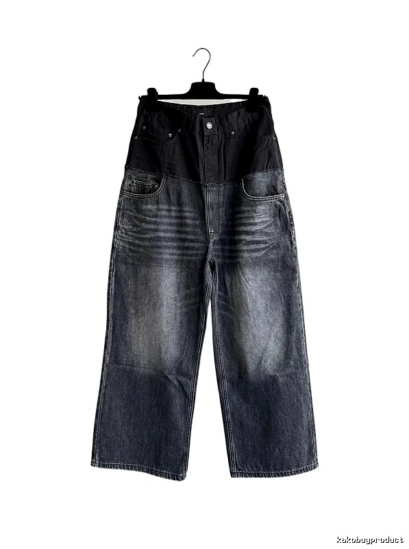 Balenciaga patchwork denim wide-leg pants