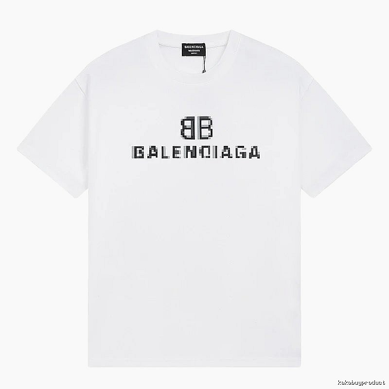 Balenciaga pixel-style white T-shirt
