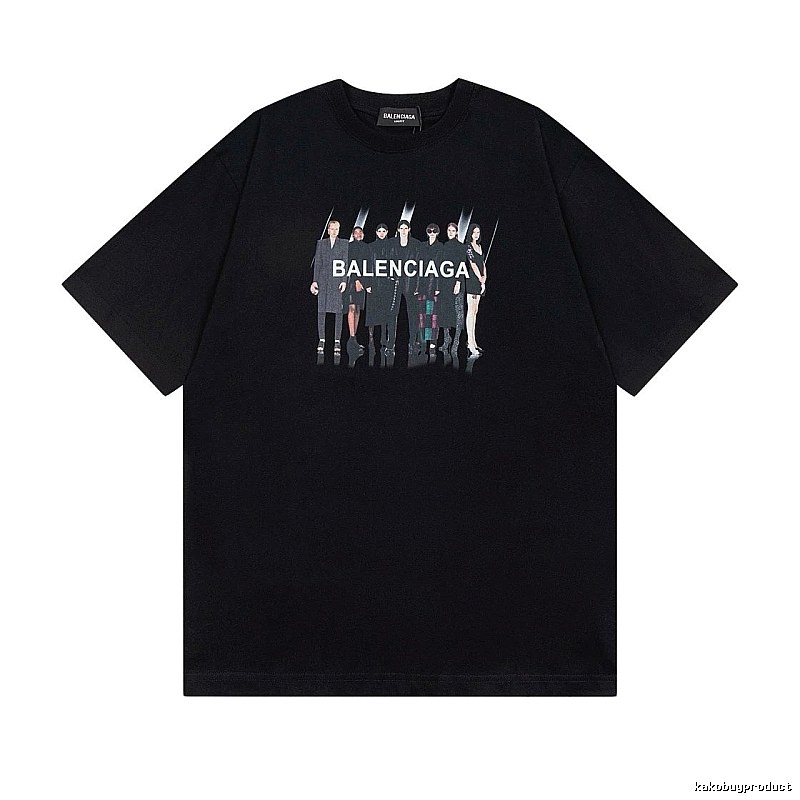 Balenciaga Portrait Print Trendy Black T-Shirt