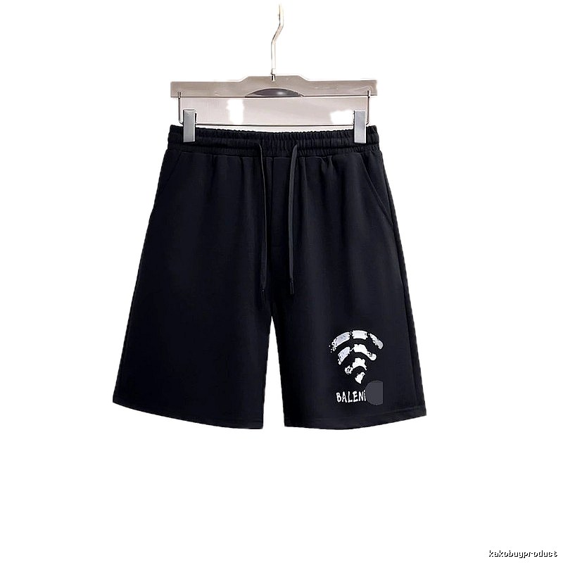 Balenciaga Printed Street Style Black Shorts