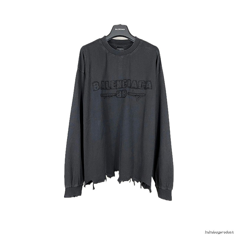Balenciaga retro ripped black T-shirt