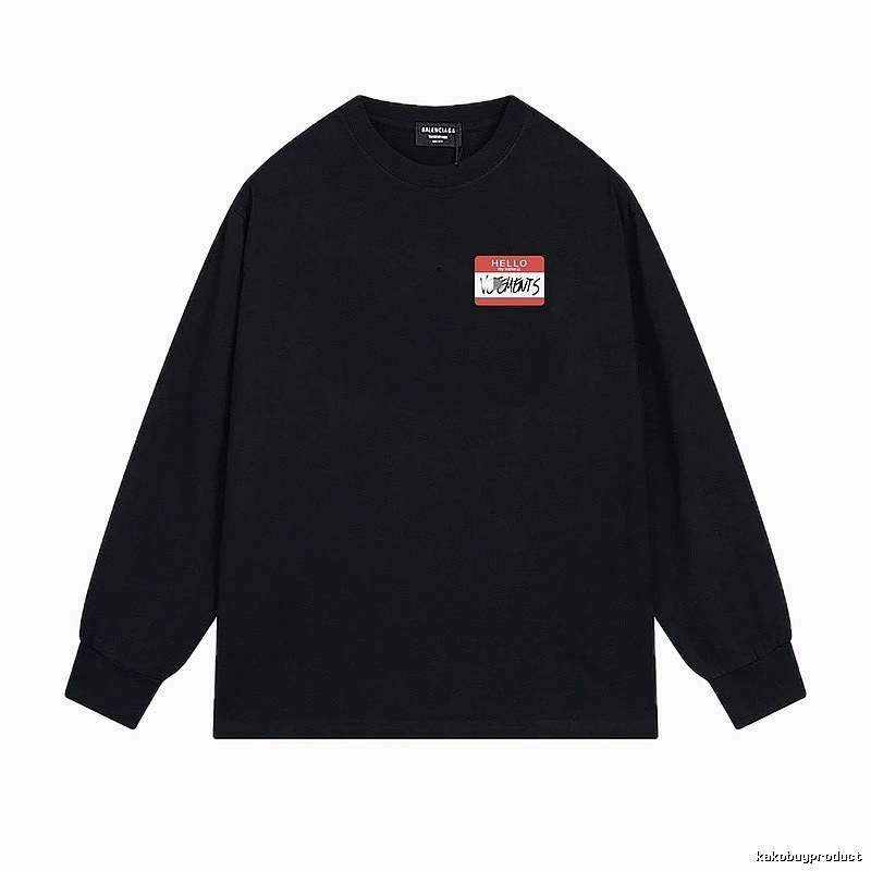 Balenciaga simple-style black long-sleeve