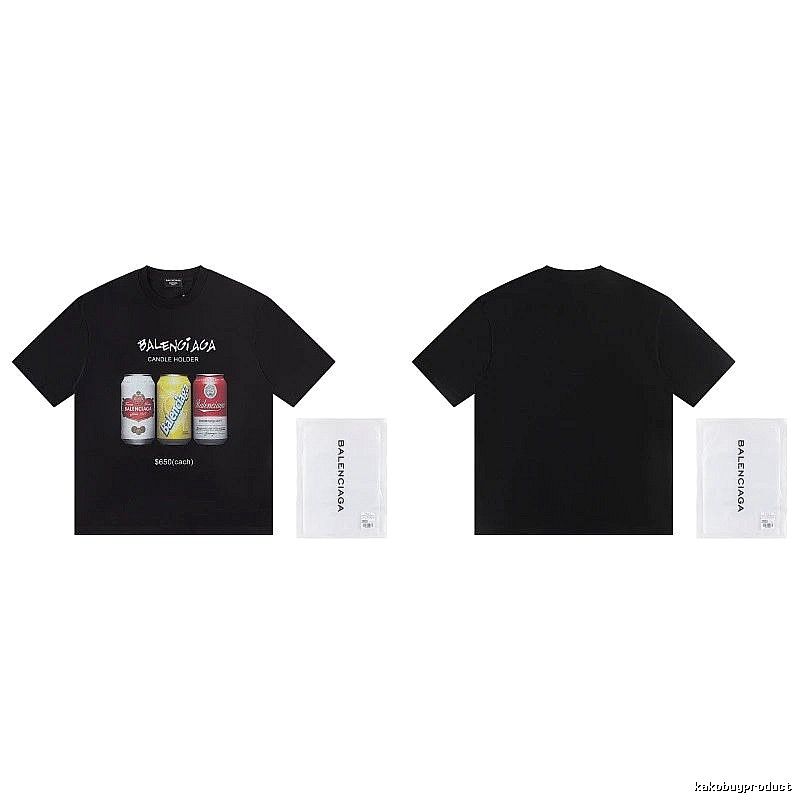 Balenciaga Street Style Black T-shirt with Coca-Cola Print