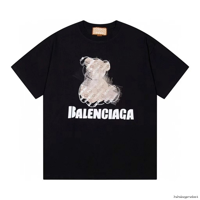 Balenciaga Trendy Black T-Shirt with Bear Print