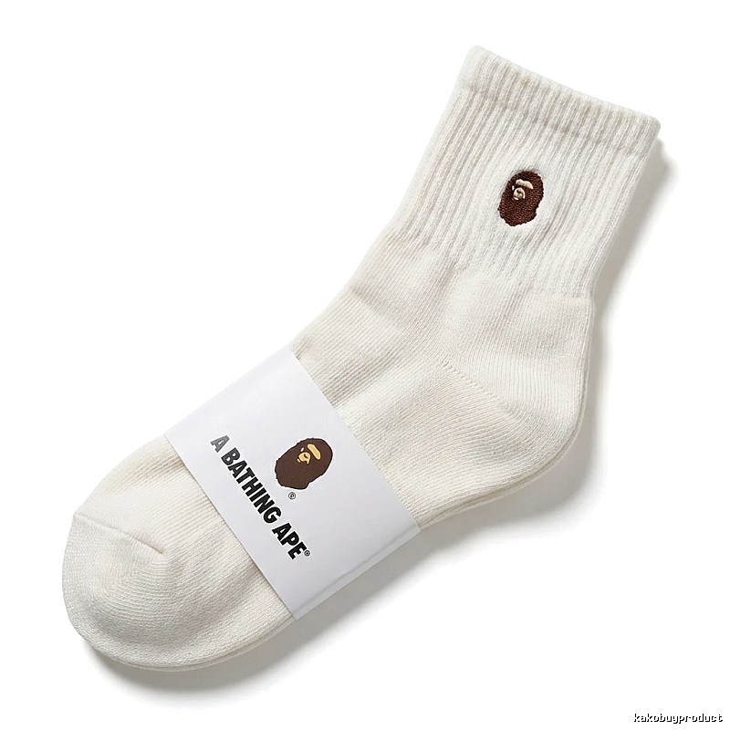 Bape Ape Head Simple Style White Socks