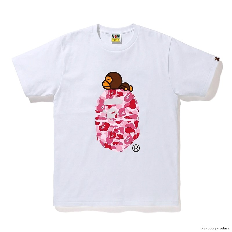 Bape camouflage cartoon-style white T-shirt