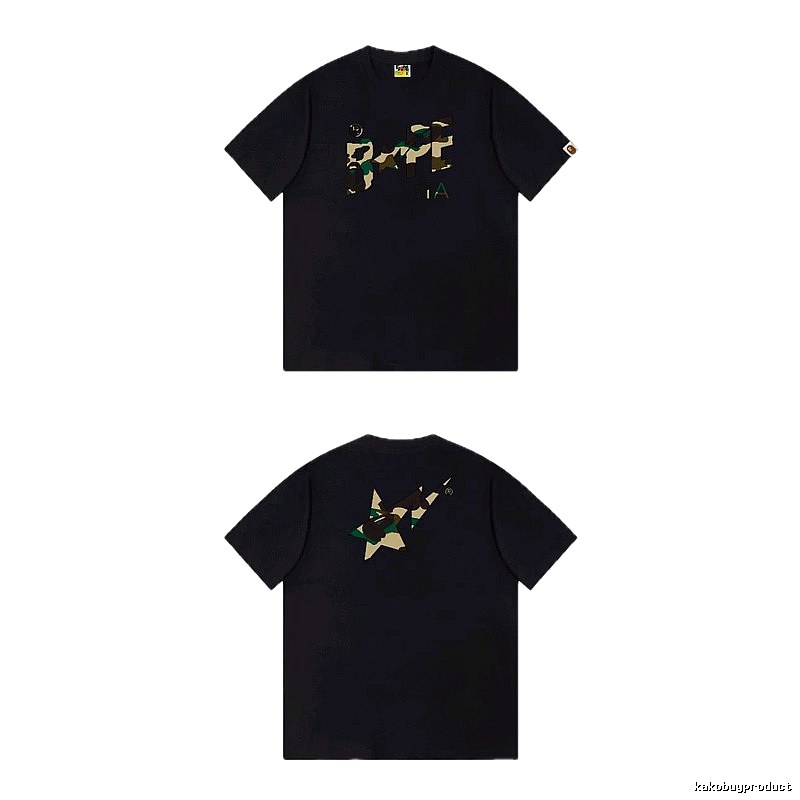 Bape camouflage style black T-shirt