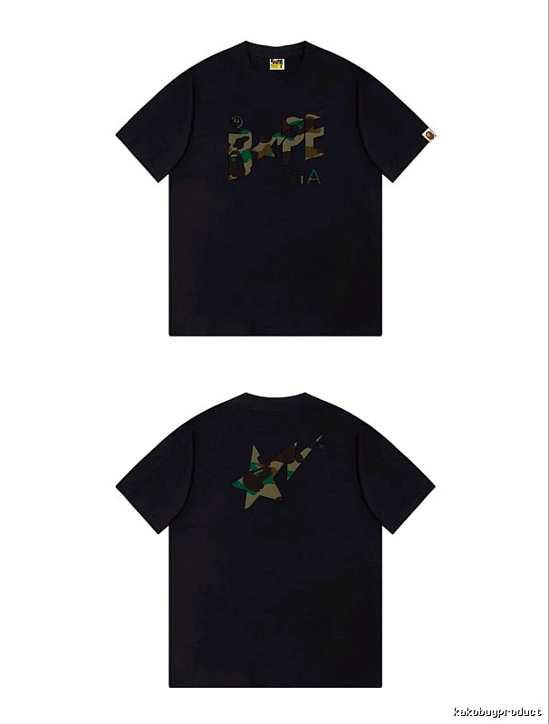 Bape camouflage style black T-shirt