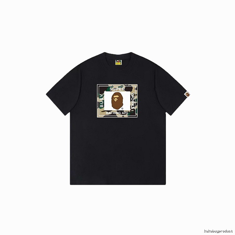 Bape camouflage style black T-shirt