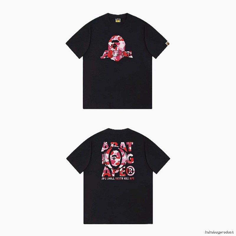 Bape camouflage-style black T-shirt