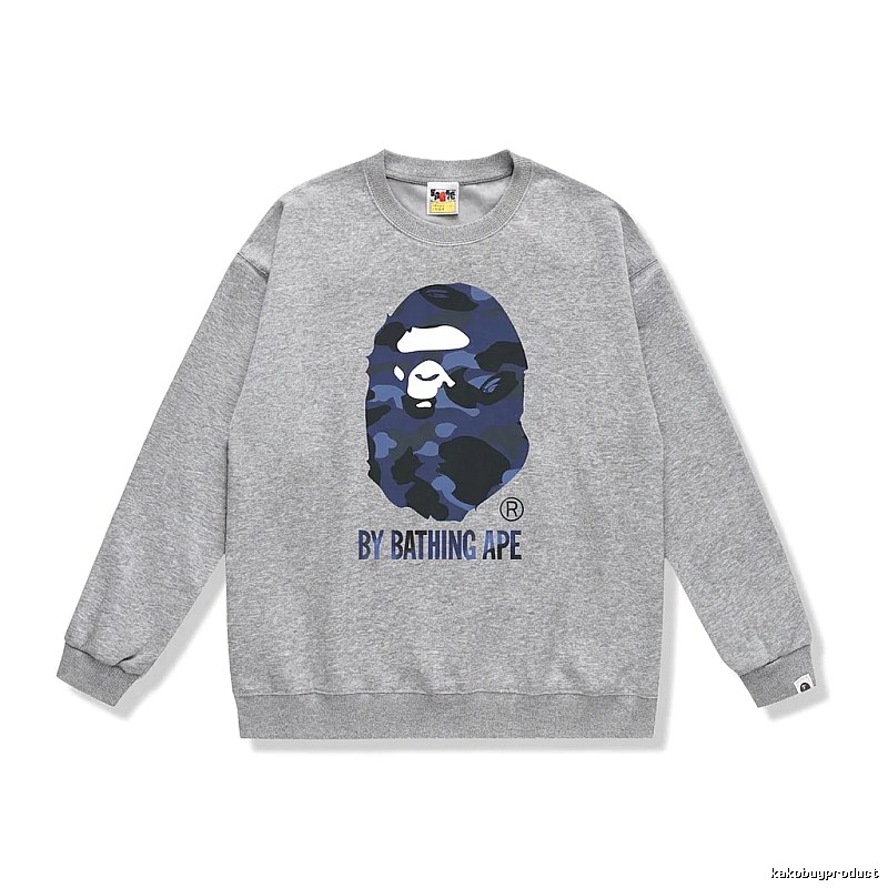 Bape camouflage-style gray sweatshirt