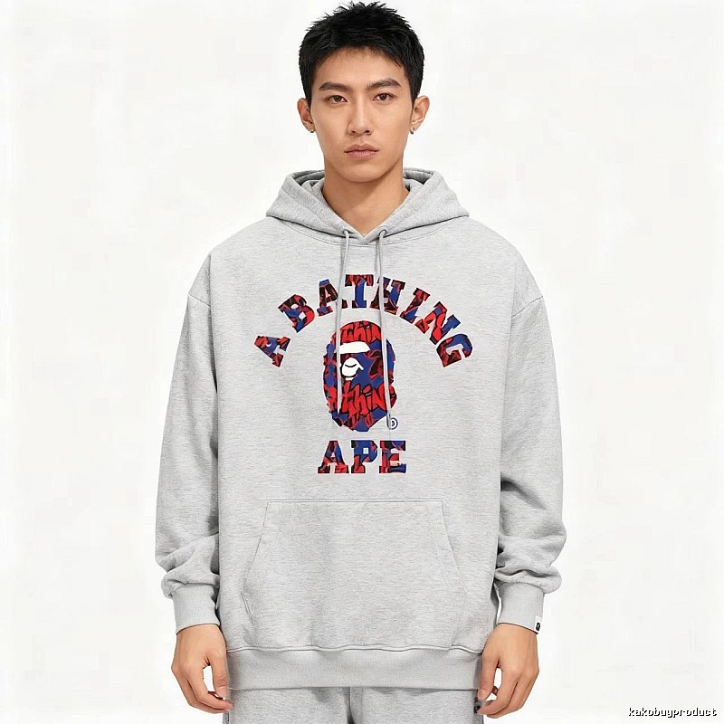 Bape camouflage-style grey hoodie