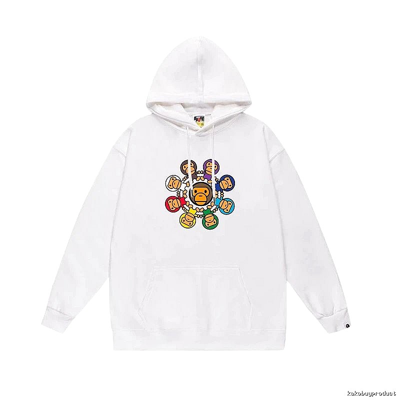 Bape cartoon trendy brand white sweatshirt