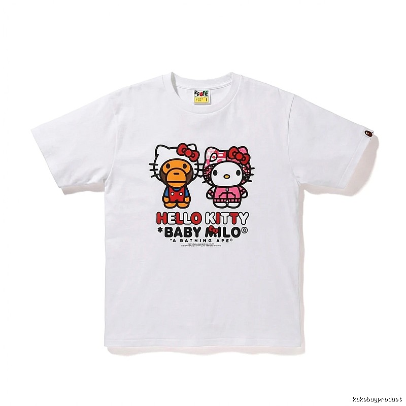 Bape Co-branded Cartoon Style White T-shirt