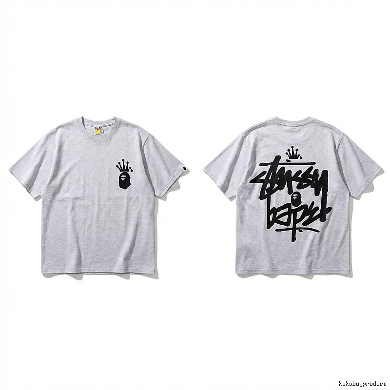 Bape Crown Trendy and Cool Style White T-shirt