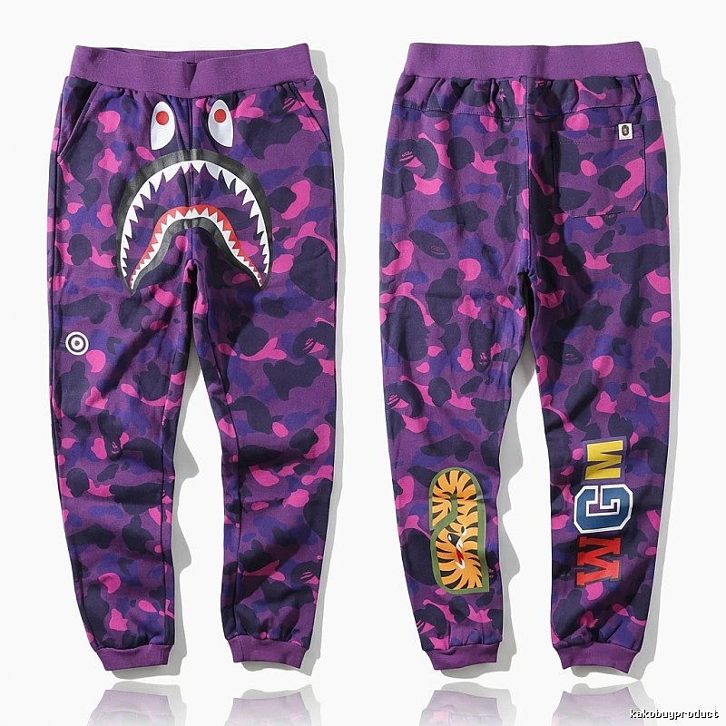 Bape Shark Camouflage Style Purple Pants