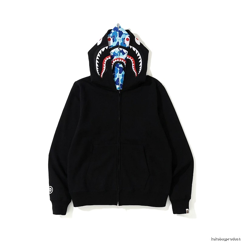 Bape Shark Head Print Black Hoodie