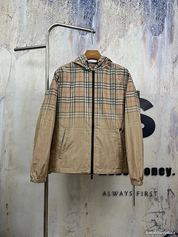 Beige Zip Jacket with Burberry Check Zip