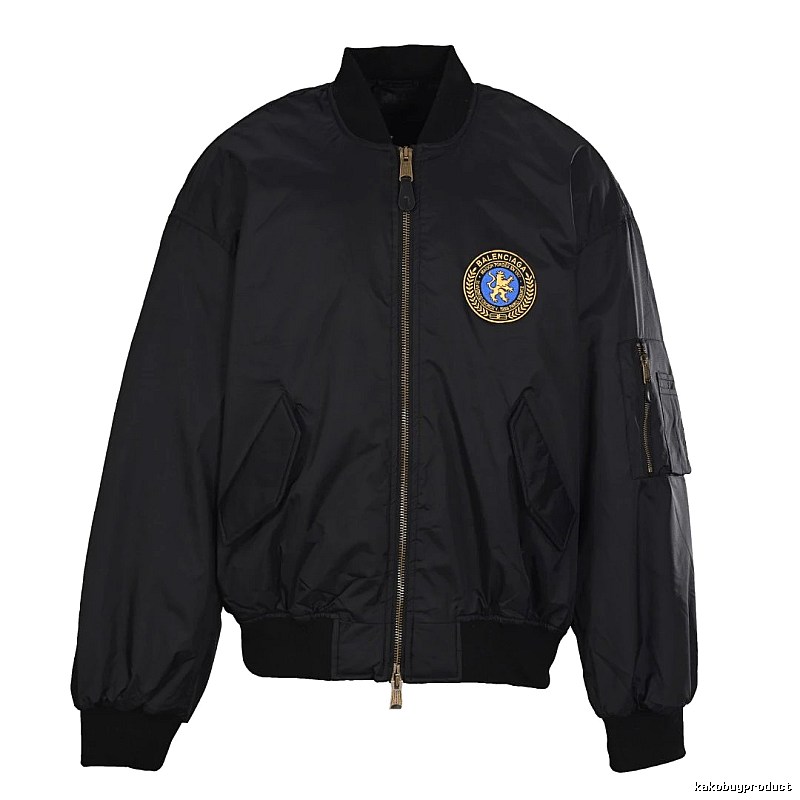 Black C.P. Badge Bomber Jacket for travel