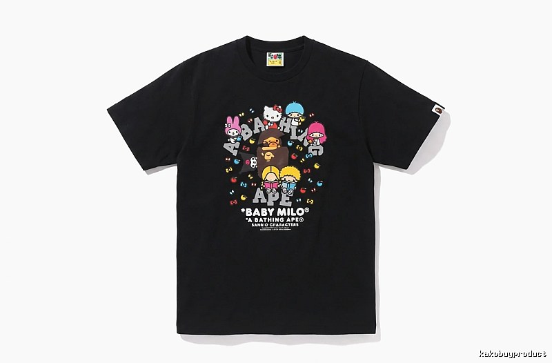 Black T-shirt with Bape cartoon prints