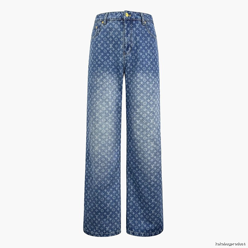 Blue Monogram Knit Pants by CELINE