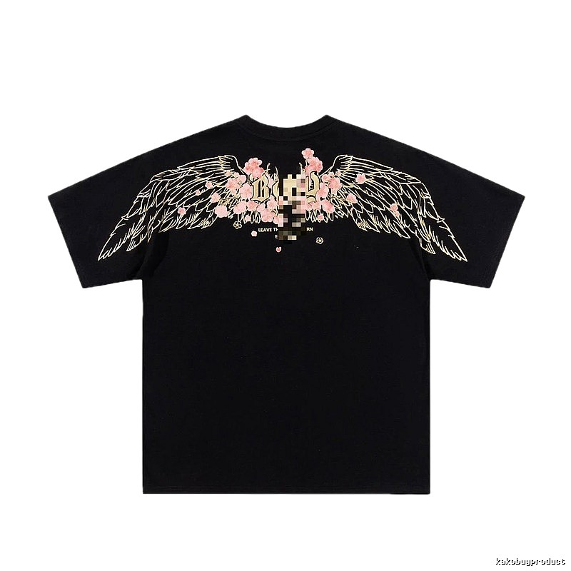 BOY Cherry Blossom Wings Streetwear Style Black T-Shirt