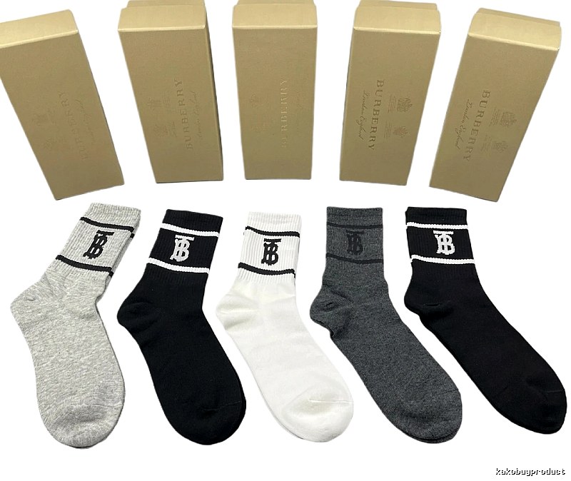 Burberry alphabet-style socks (black/white/grey)