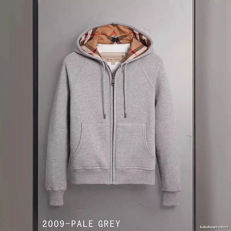 Burberry Casual Zip hoodie Gray Zip Check for Streetwear Looks