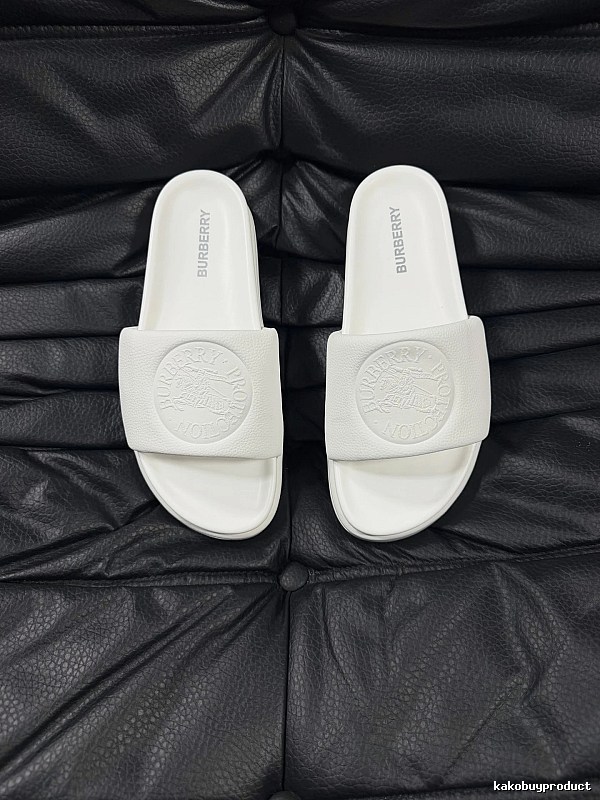 Burberry Embossed Warhorse Minimalist Style White Slides