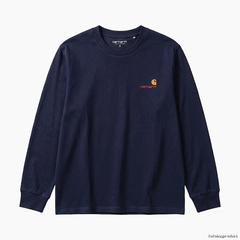 Carhartt basic simple style navy long-sleeve
