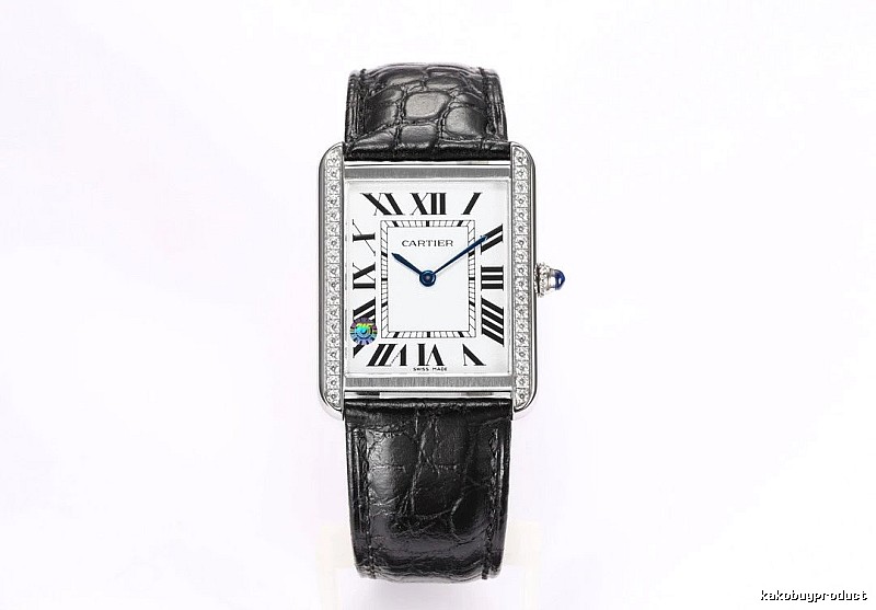 Cartier Tank-Style Dress Watch Travel Edit in Silver And Black