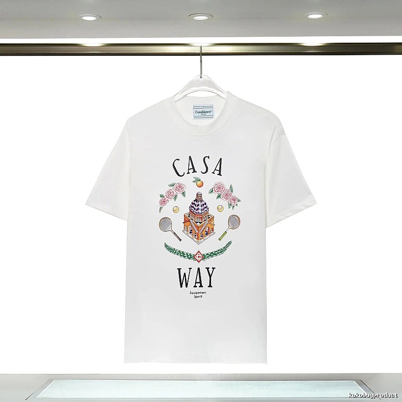 Casablanca printed casual white T-shirt
